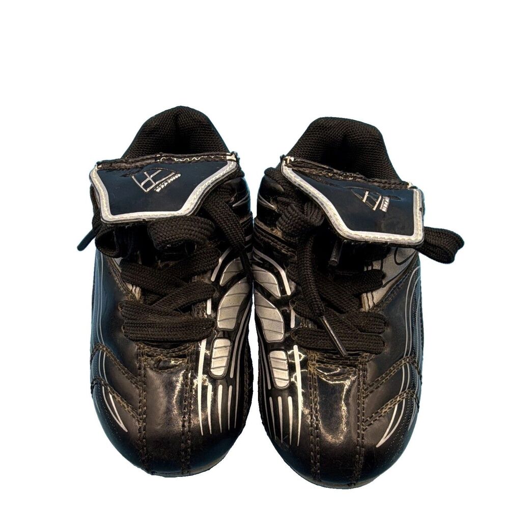Vizari Kids Soccer Cleats Black/Silver US 8C Lace-Up Low Top Athletic Shoes